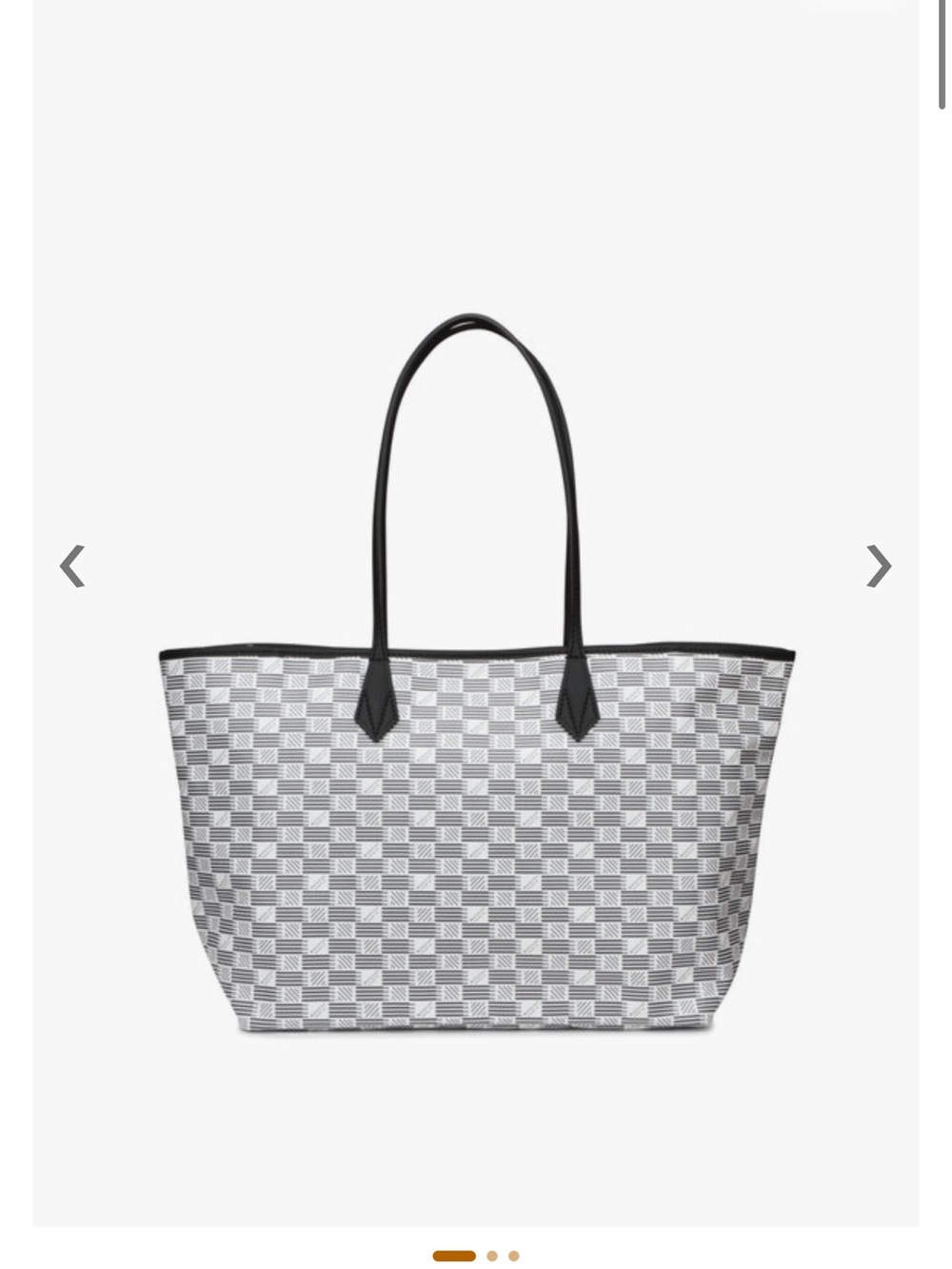 Classic Black & White Check Tote Bag with Black Straps